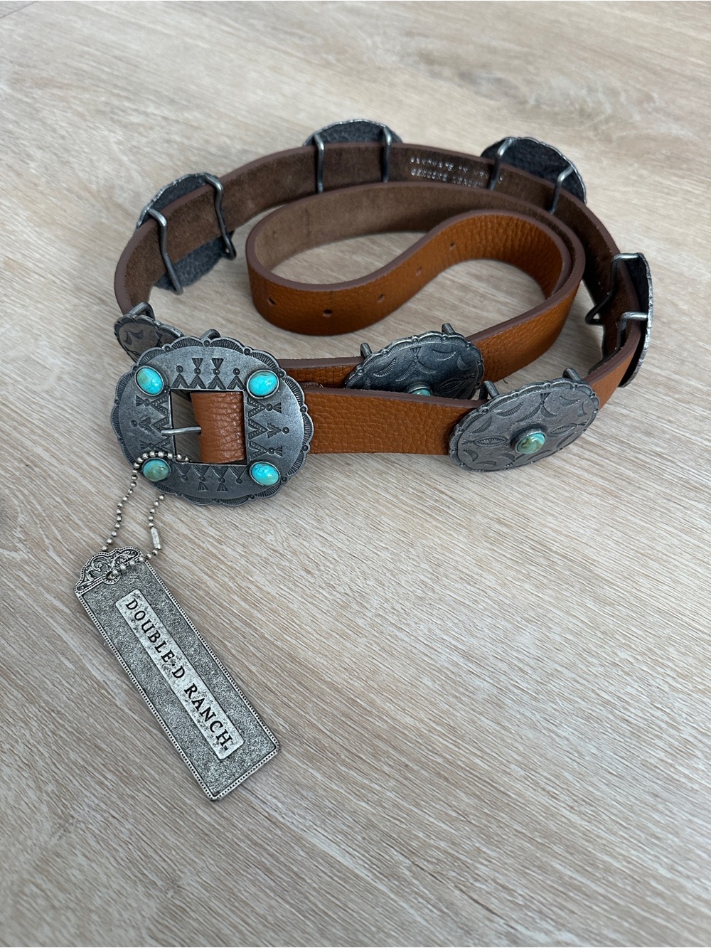 NEW Double D Ranch Loredo Concho Leather Belt 40 XXXL